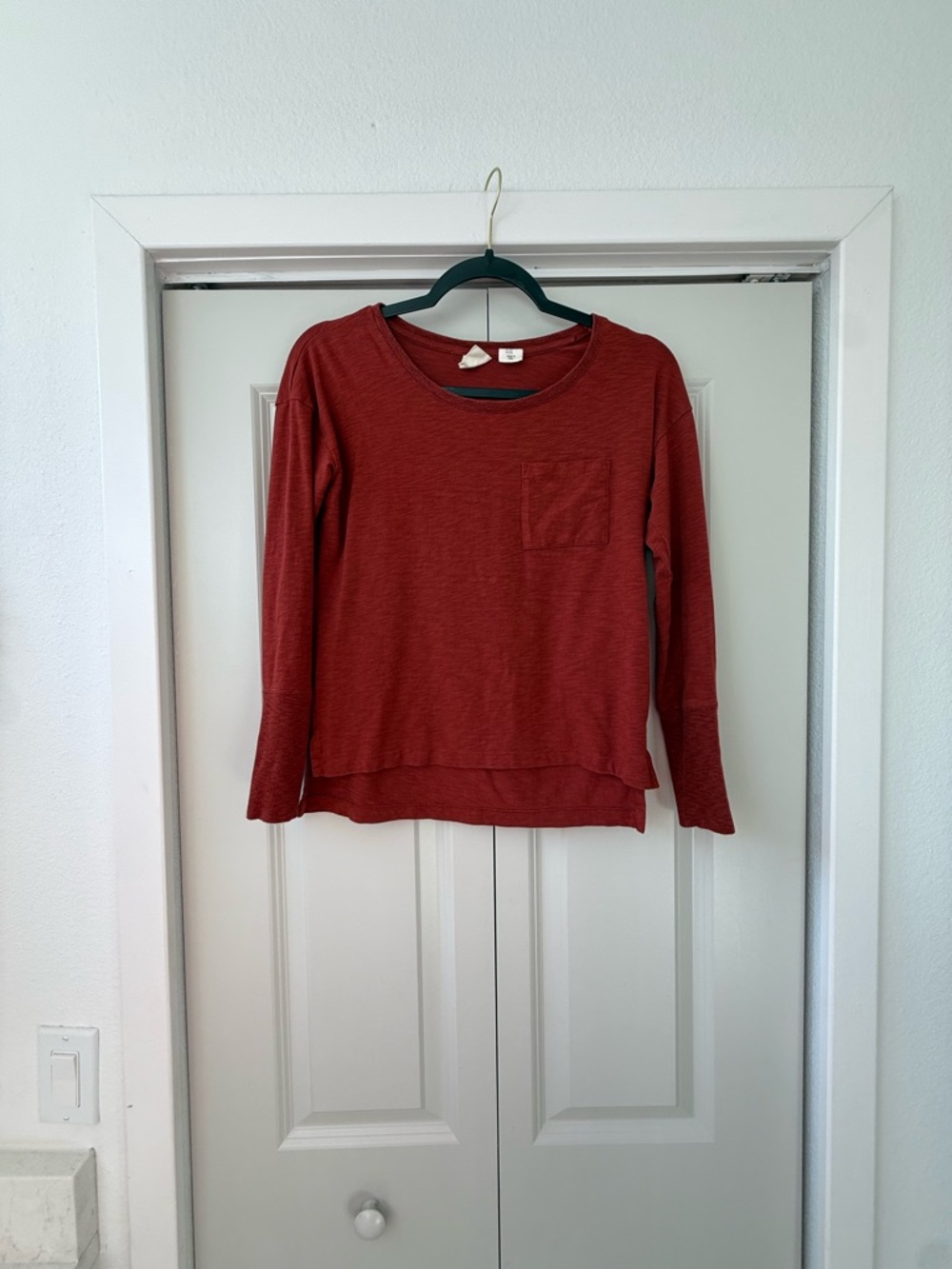 C&C California Brick Red Long Sleeve Pocket Tee